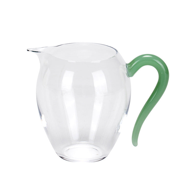 Thickened Transparent Glass Fair Cup with Handle Household Heat-Resistant and Hot-Proof Tea Pitcher Pitcher Kung Fu Tea Set Divide Tea Fair Cup