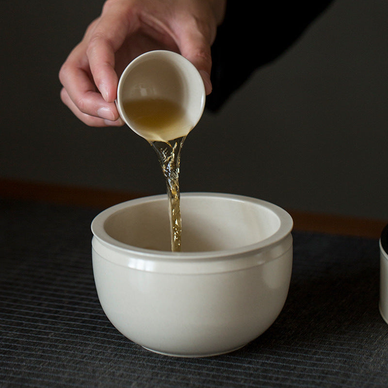 Gray Grass and Wood Ceramic Tea Wash