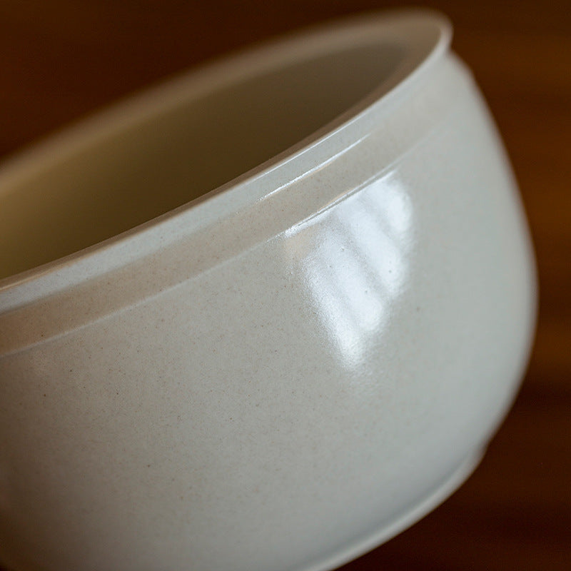 Gray Grass and Wood Ceramic Tea Wash
