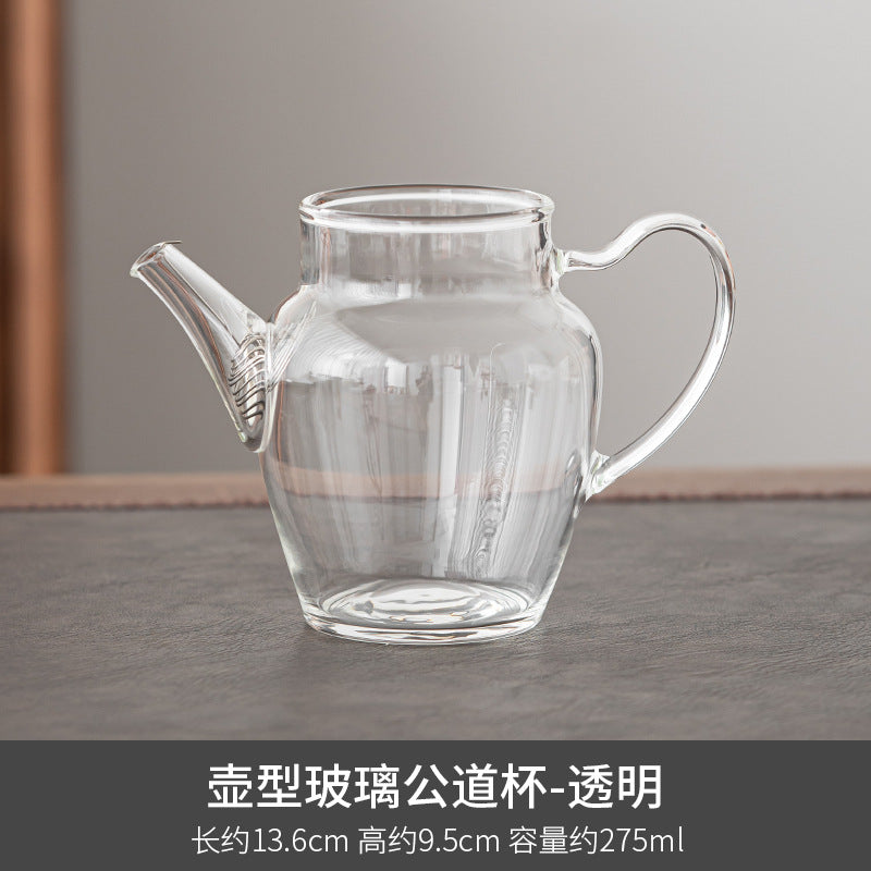 Japanese Style Pot Type Glass Fair Cup Household Thick Heat-Resistant Transparent Large Tea Pitcher Tea Pitcher Kung Fu Tea Utensils