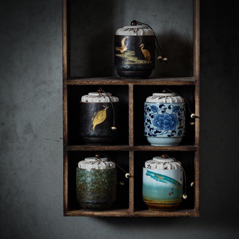 Japanese-Style Kiln Mini Ceramic Canister