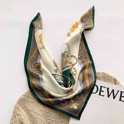 Simple Versatile Carriage Silk Square Scarf