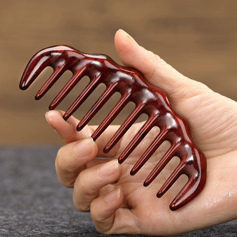 Red Sandalwood Wide Toothed Head Massage Comb