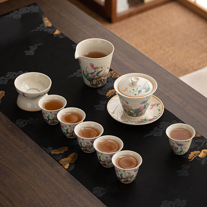 Chinese Pastel Kung Fu Tea Set
