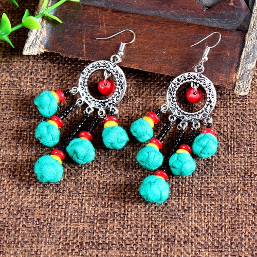 Miao Silver Ethnic Style Ornament Small Ball Earrings