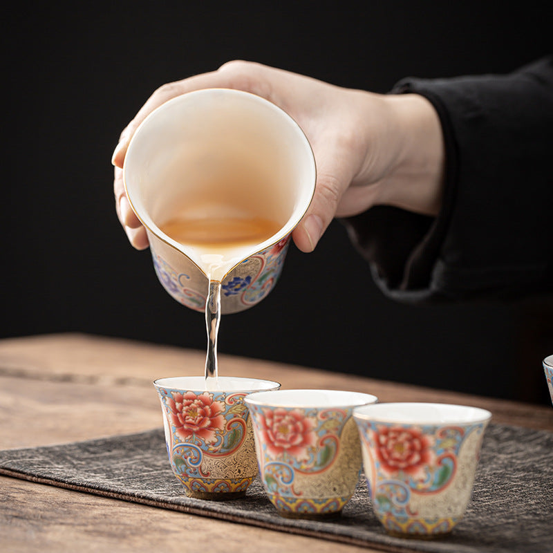 Silver Cloisonne Enamel Tea Set