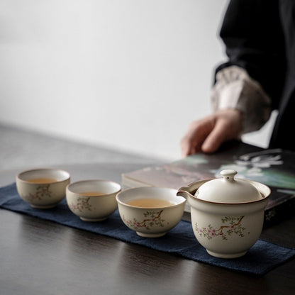 High-End Ru Kiln Travel Tea Set