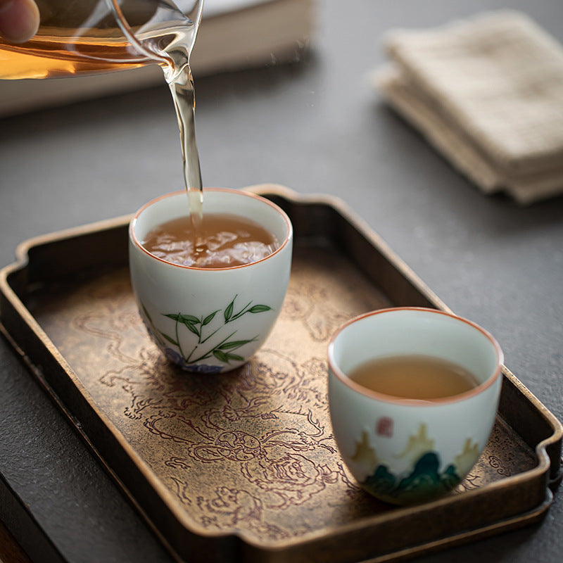 Embossed Hand-painted Tea Cup