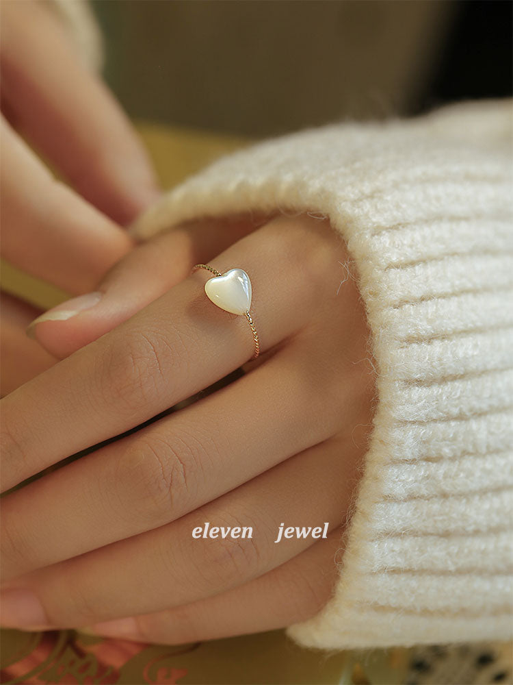 [Burning Light] Love Heart-Shaped Ring Special-Interest Design Index Finger Ring New Fashion Ring Female Fashion Personality for Girlfriends