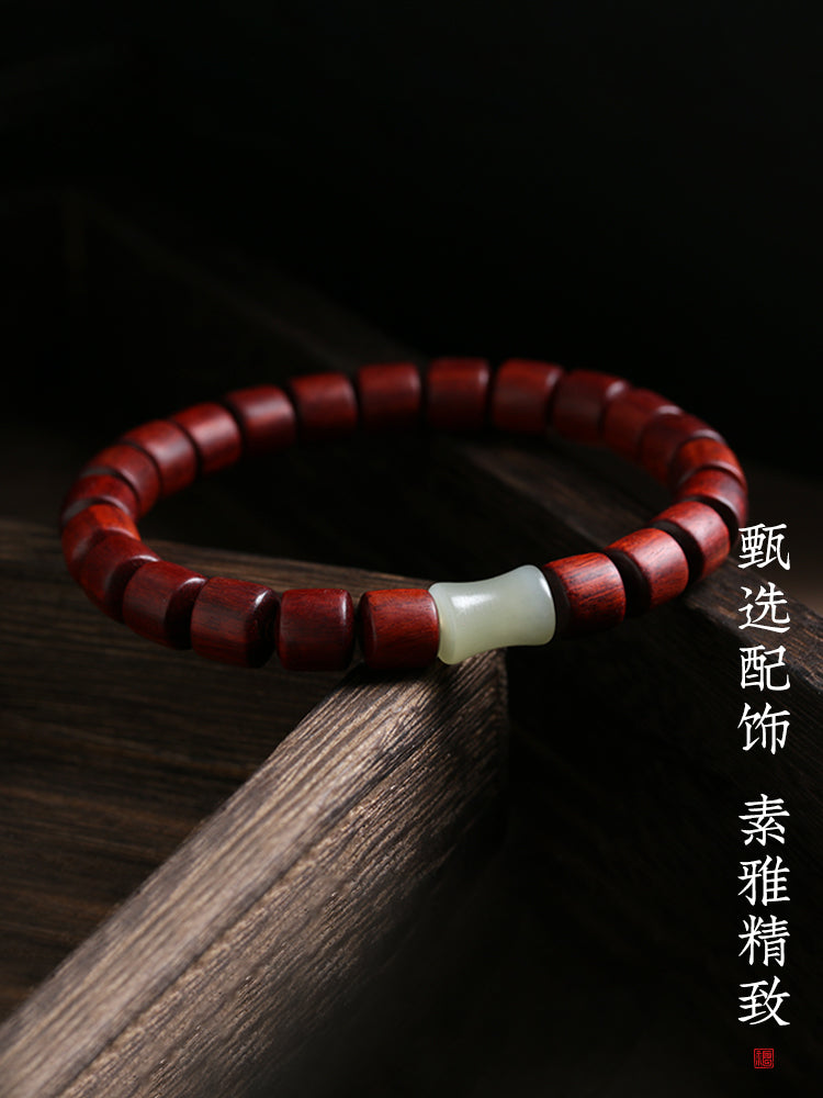 8mm Ebony Hetian Bamboo Lucky bead Bracelet