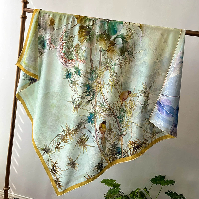 Double-Sided Fragrant Cloud Yarn Large Square Silk Scarf