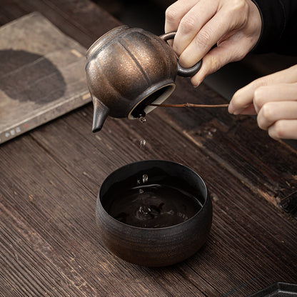 Retro Ceramic Gilded Iron Glaze Tea Basin