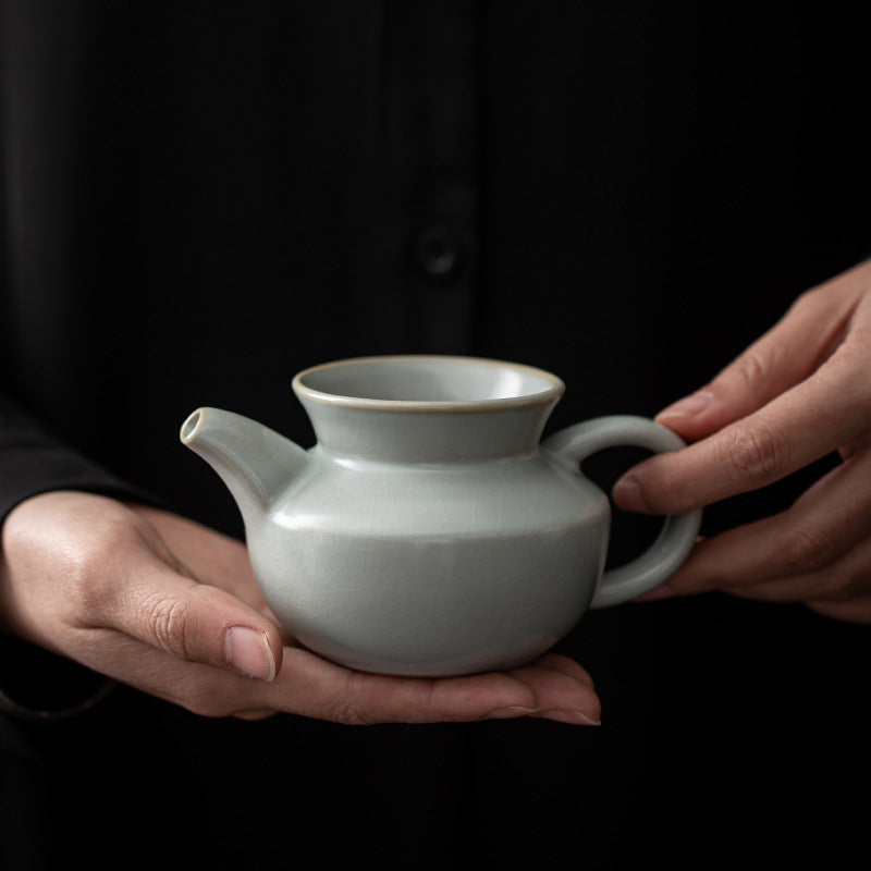 Ru-Porcelain Enron Pitcher Porcelain Kung Fu Tea Set Tea Pot Single Larg Pitcher Fair Cup Ru Ware Natural Crack Supportable