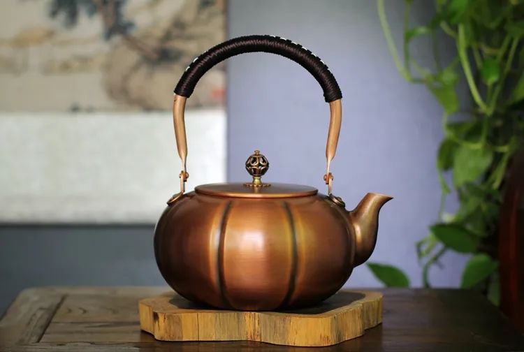 Pumpkin Flat Copper Kettle