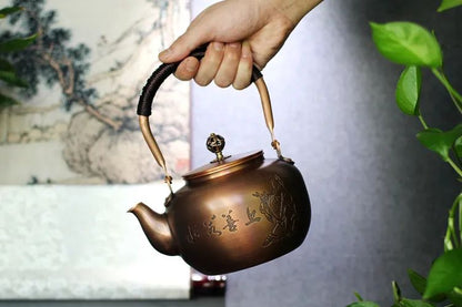 Ancient Handmade Beam Apple Copper Teapot