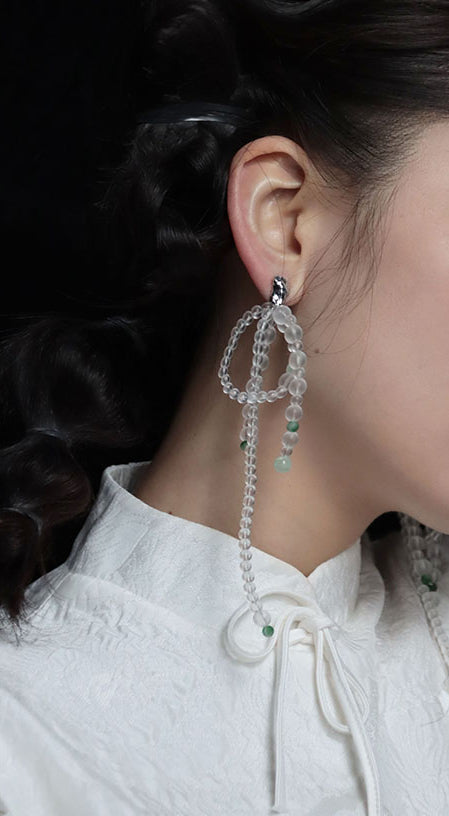 Luxury Design Chalcedony Crystal Earrings