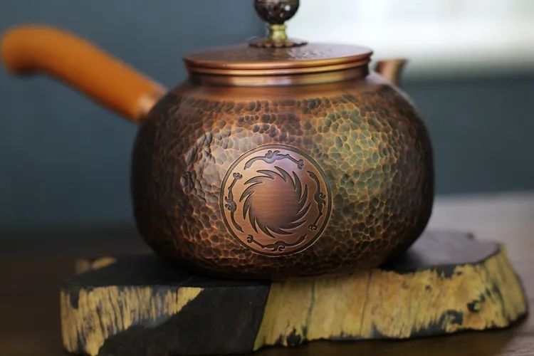 Sun God Bird Side Handle Small Copper Teapot