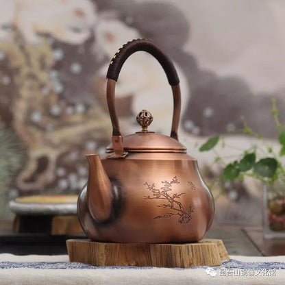 Double Bottom Pear Copper Teapot