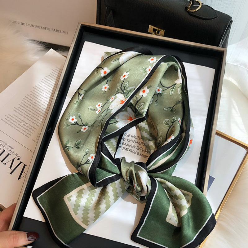 100% Mulberry Silk Green Small Scarf