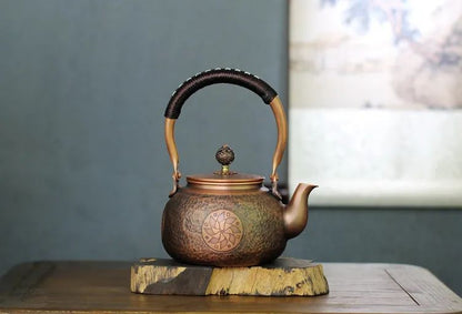 Summer Day Hammer Pattern Small Copper Teapot