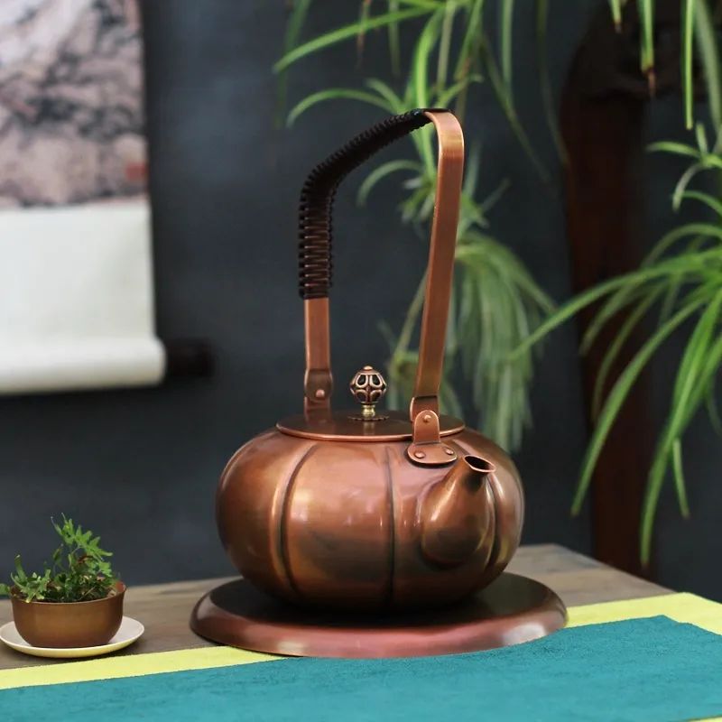 Pumpkin Flat Copper Kettle