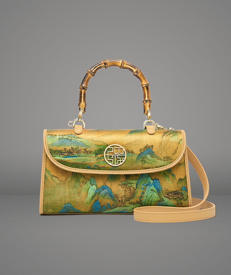 Vintage Elegant Bamboo Tote Handbag
