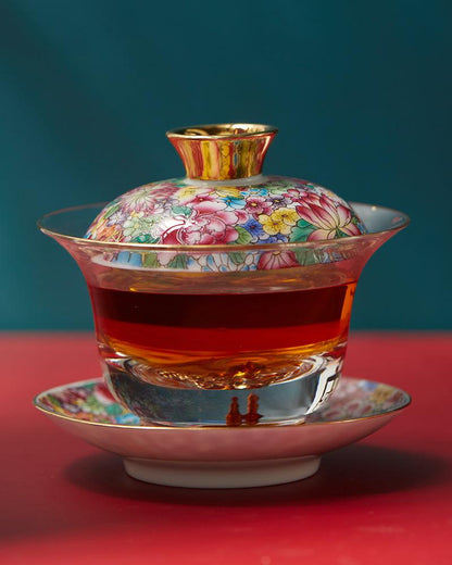 Handmade Enamel Glazed Gaiwan Tea Set - gloriouscollection