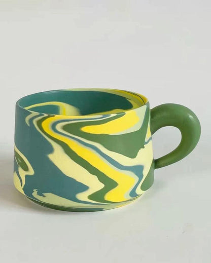 Handmade Multi-Colored Ceramic Coffee Gift Mug - gloriouscollection
