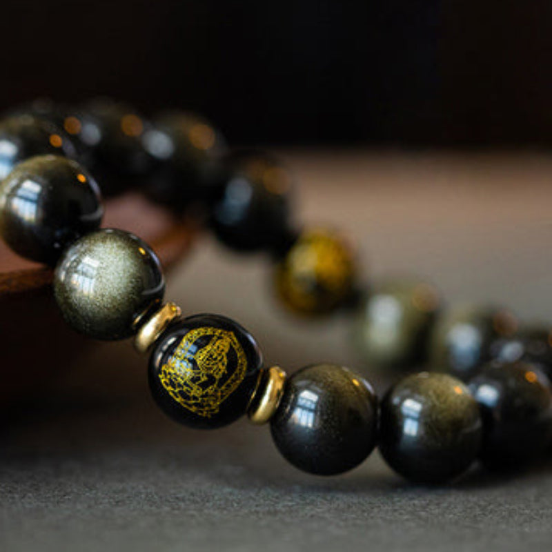 Zodiac Obsidian Benming Buddha Bracelet