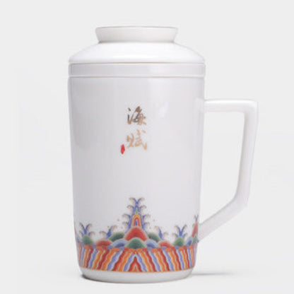 Thousand-Li Landscape Blanc De Chine Ceramic Cup