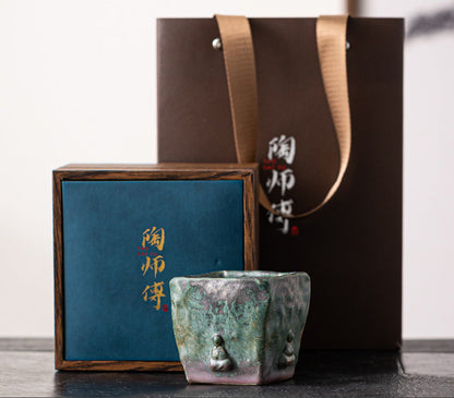 Dunhuang Impression Bronze Glaze Hand-Pinching Buddha Cup