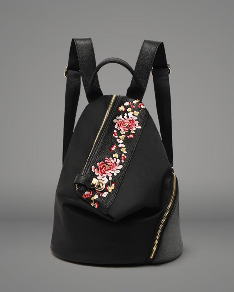 Embroidery Red Peony Backpack - gloriouscollection