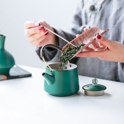Handmade Retro Kiln Transmutation Ceramic Teapot