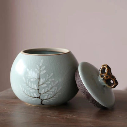 Retro Ru Ware Natural Crack Ugyen Copper Glaze Mini One Or Two Pack Small Ceramic Sealed Tea Pot Stoneware Fixed Logo