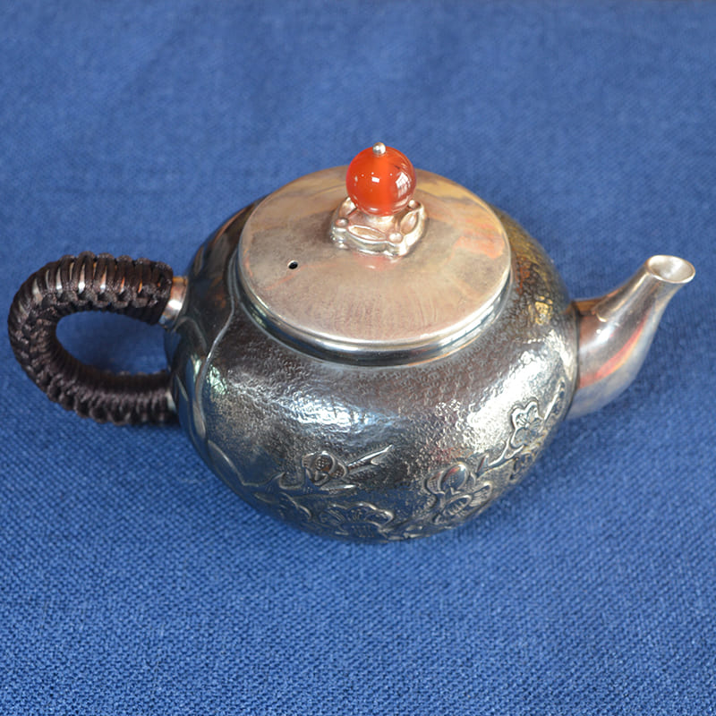 Tibetan Master Handmade Pure Silver Teapot