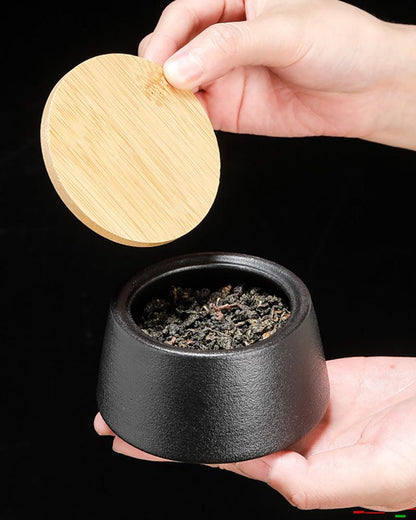 Black Tea/Candies/Coffee Beans Ceramic Jar - gloriouscollection