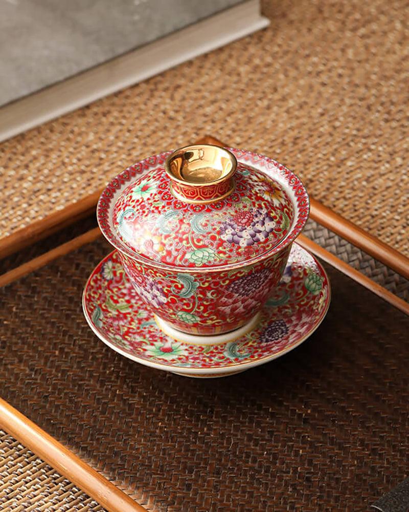 Cyan Green Porcelain Gaiwan | Modern Chinese Teaware
