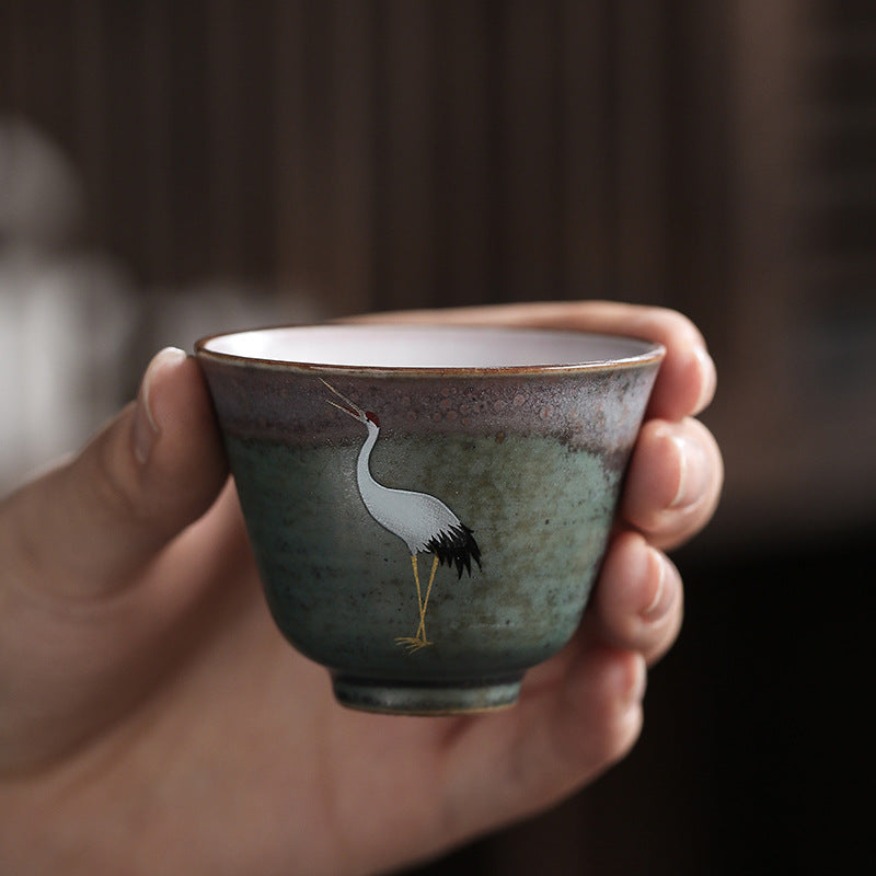 Handmade Ruihe Chengxiang Crane Tea Cup