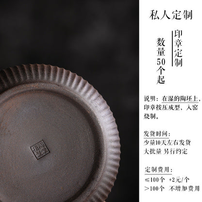 Tin Cover Striped Gilding Tea Cans Handmade Retro Porcelain Sealed Tea Container Large and Small Tea Warehouse Logo