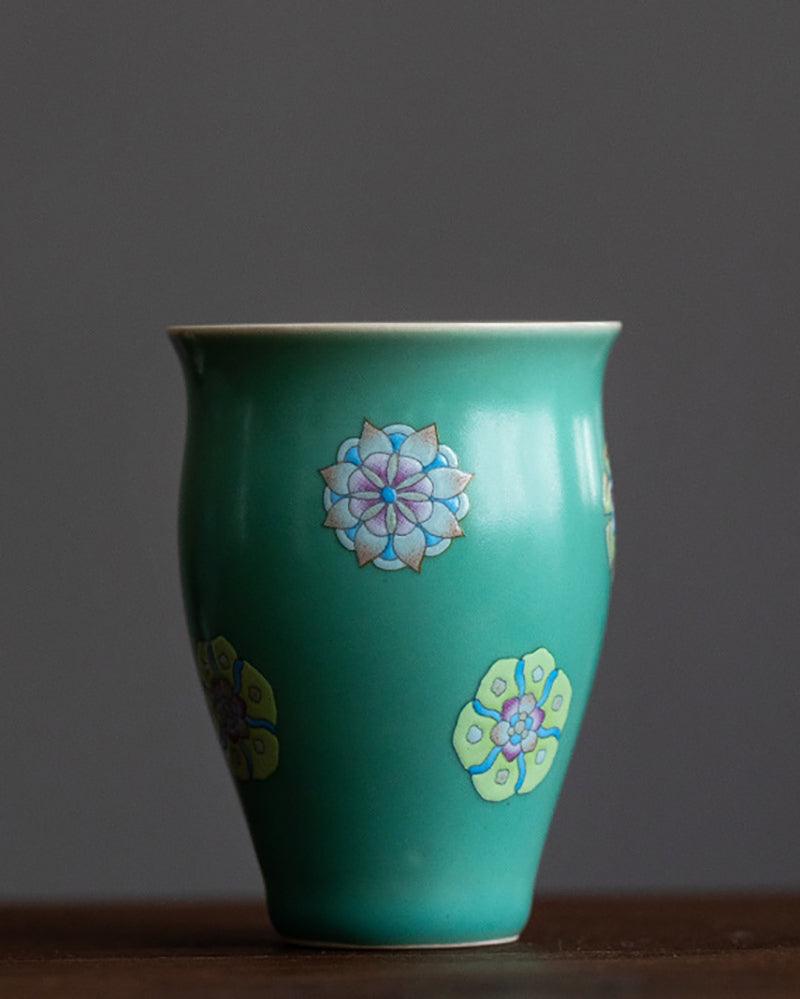 Handmade Retro Turquoise Glaze Porcelain Tea Cup - gloriouscollection