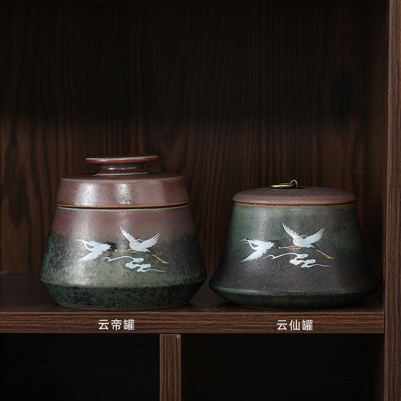Ruihe Chengxiang Large Ceramic Tea Pot Handmade Vintage Kiln Change Brightening Stoneware Tea Pot Sealed Pot Tea Storage Warehouse