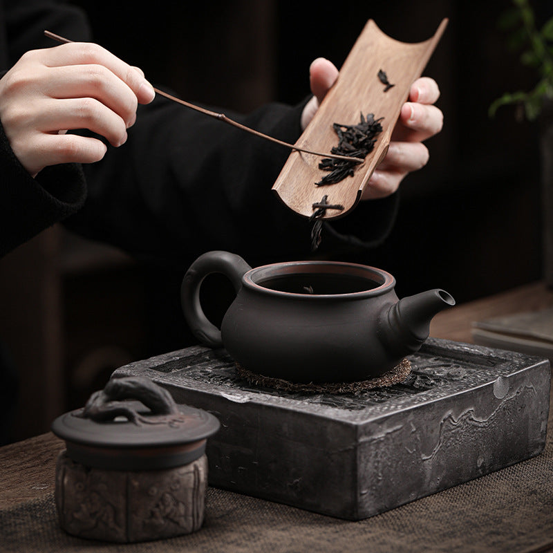 Purple Pottery Hanmei Pot Handmade Teapot