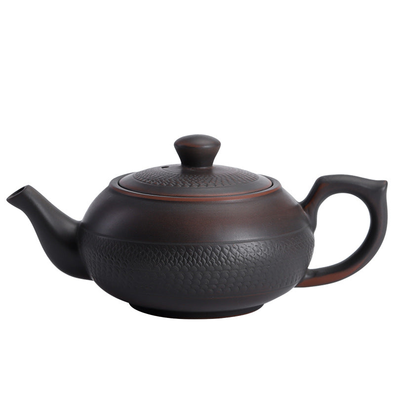 Purple Pottery Long Leisure Pot Handmade Teapot