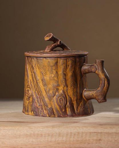 Tree Stump Glazed Ceramic Mug