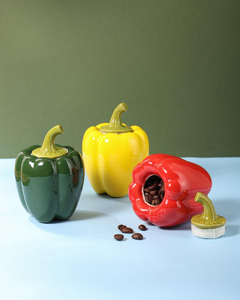 Bell Pepper Tea/Candies/Coffee Beans Ceramic Jar - gloriouscollection