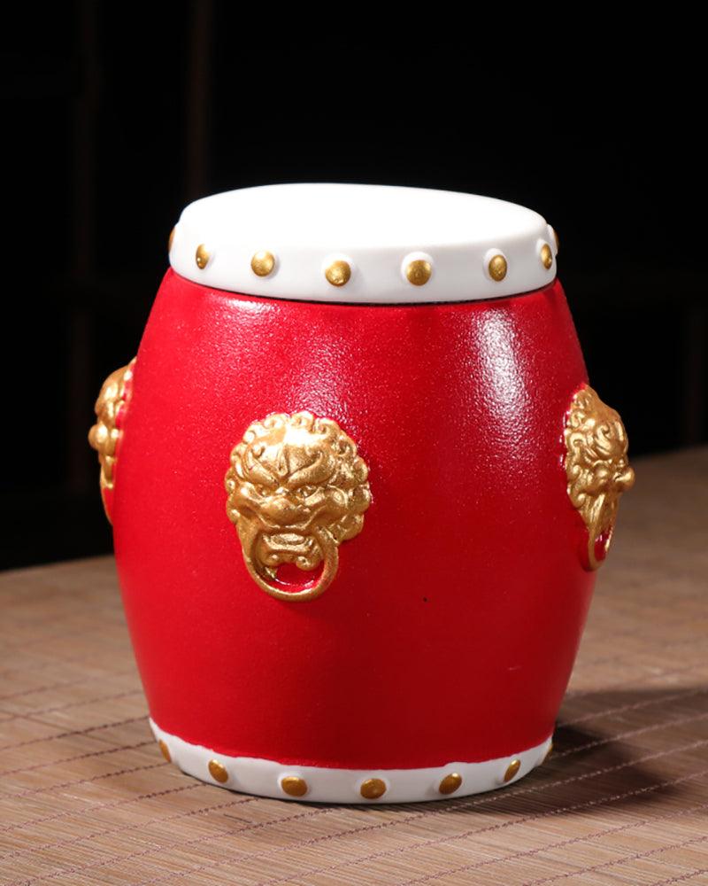 Drum Tea/Candies/Coffee Beans Ceramic Jar - gloriouscollection
