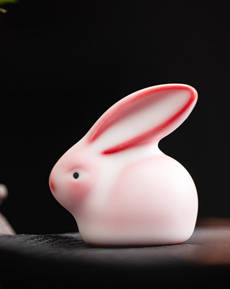 Handmade Ru Kiln Rabbit Decorative Porcelain Tea Pet - gloriouscollection