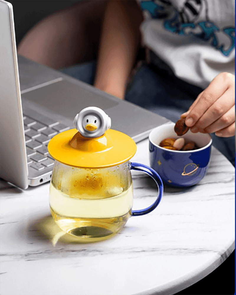 Handmade Lucky Space Duck Luxury Glass &amp; Cup Gift Set - gloriouscollection