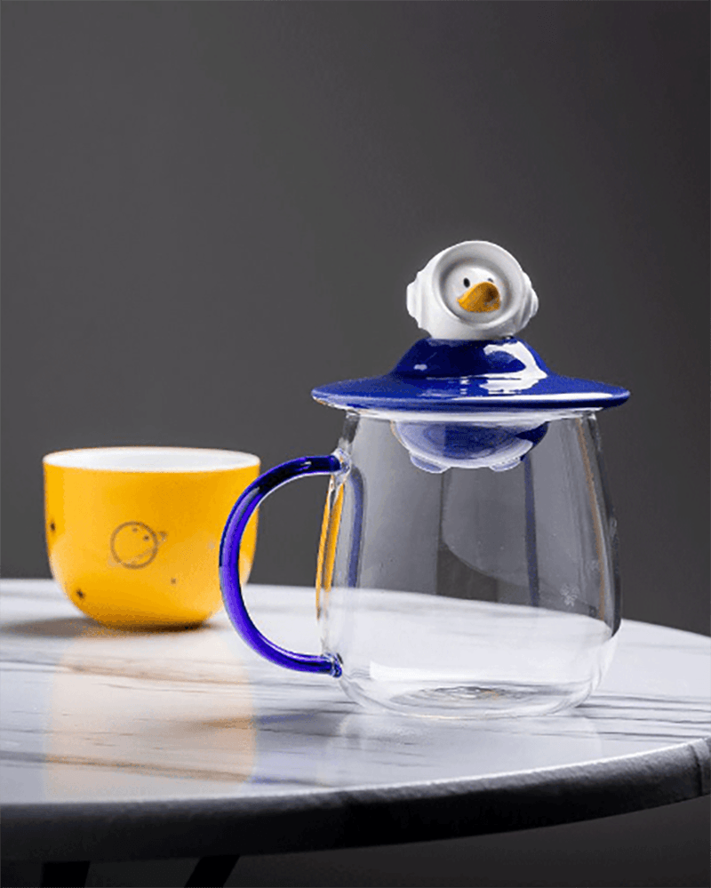 Handmade Lucky Space Duck Luxury Glass &amp; Cup Gift Set - gloriouscollection