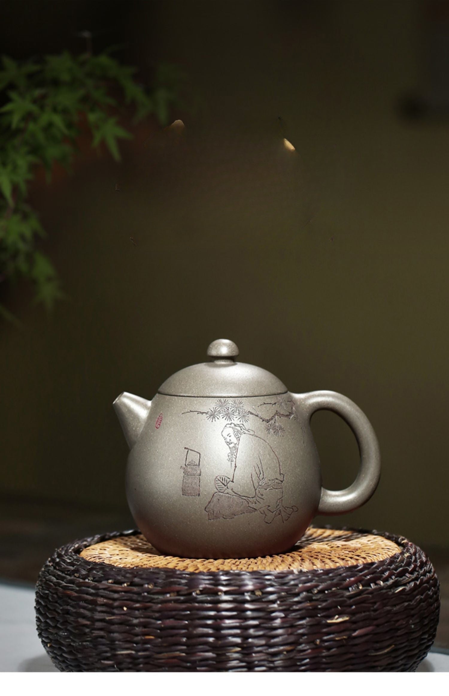 Handmade Yixing Purple Clay Dragon Egg Teapot